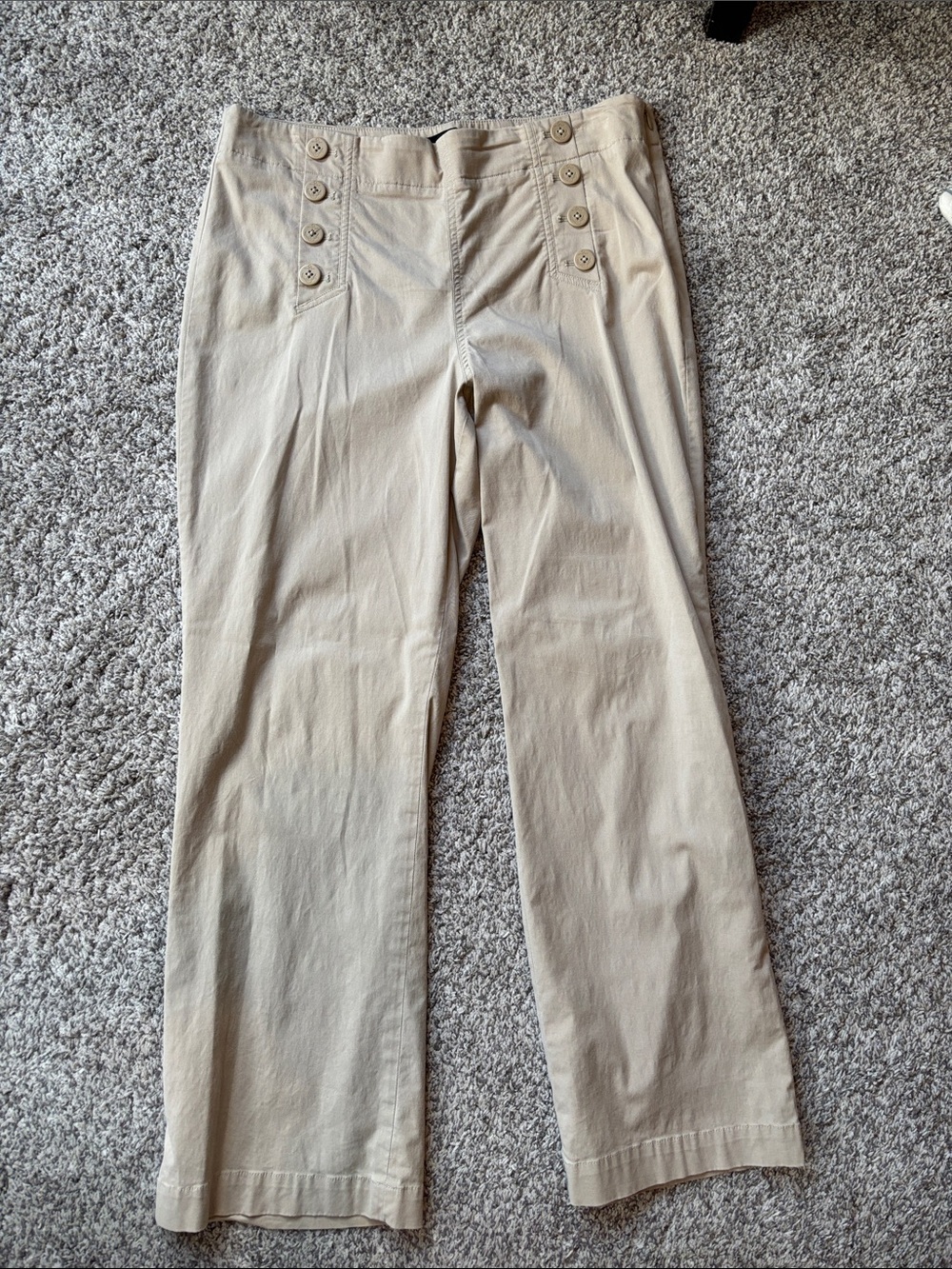 Talbots Women's Beige Sailor-Style Straight Trousers